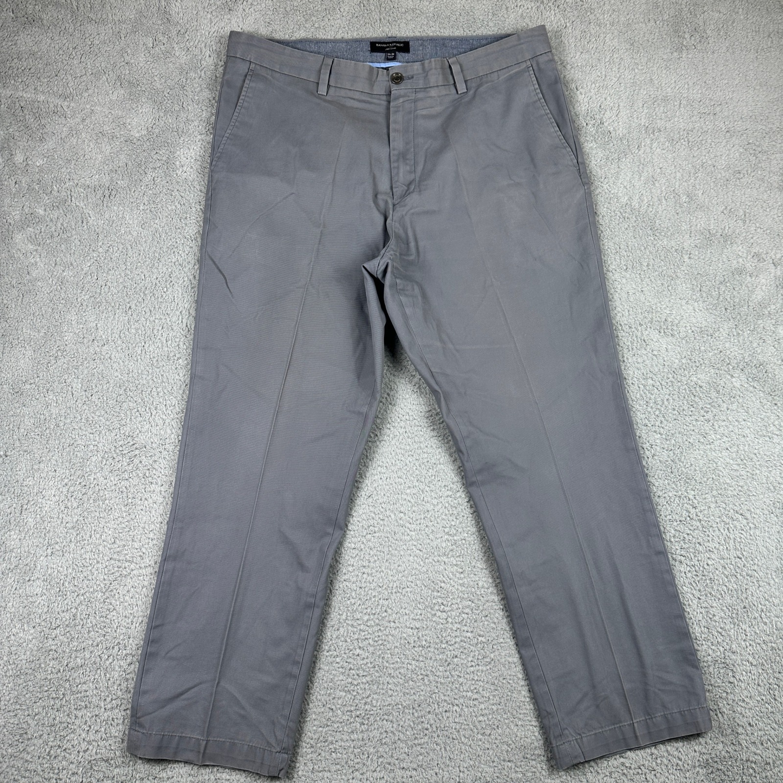 Banana Republic Aiden Chino Pants Mens 38x30 Mercury Grey Preppy Business